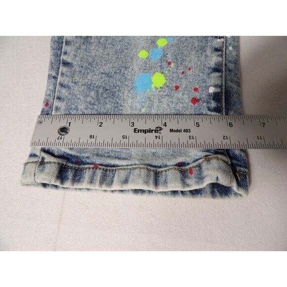 Evolution In Design 38 Jeans Men Paint Spatter Distressed Acid Wash Hip Hop Y2K - Picture 6 of 16